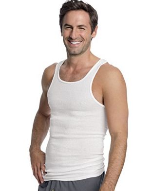 Hanes Men's ComfortSoft Moisture Wicking Tagless Tank Undershirts-Multipacks, White 3-Pack, Large