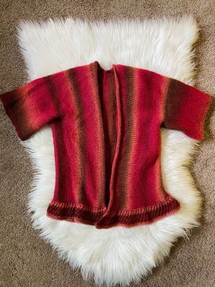 Pull en laine tricoté à la main cardigan Rose foncé marron