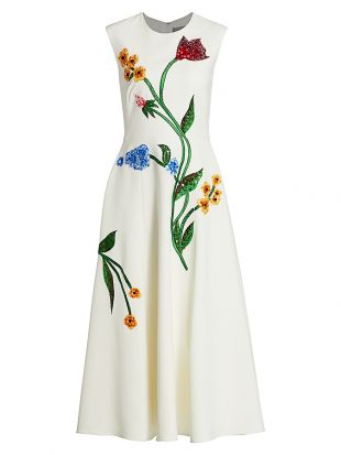 Embellished Garden Sleeveless Cocktail Dress