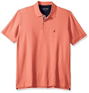 Nautica Nautica Men S Classic Fit Short Sleeve Solid Performance Deck Polo Shirt Pale Coral