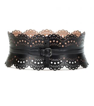 Leather corset belt