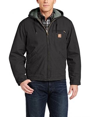 Carhartt Men's Sherpa Lined Sandstone Sierra Jacket,Black,2X-Large