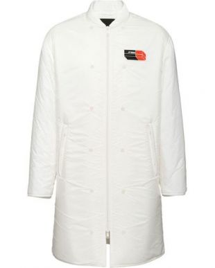 Men's White Padded Nylon Coat