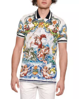 Dolce Gabbana Printed Polo shirt worn by Angus Cloud from