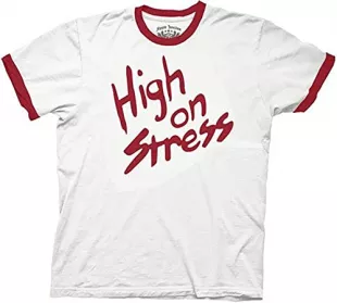 Revenge of the Nerds High On Stress White T-Shirt Tee