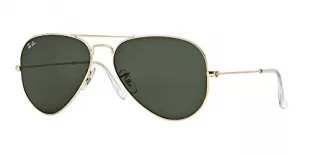 Ray-Ban RB3025 Metal Aviator Sunglasses + Vision Group Accessories Bundle (Arista/Crystal Green, 58)