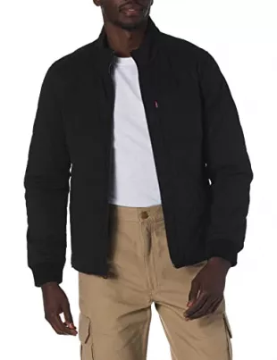 Levi's Men's Cotton Canvas Diamond Quilted Hunting Jacket, Black, Small