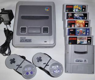 Nintendo - SUPER NINTENDO SNES KONSOLE 5 Spiele 1 Gameboy adapter ...