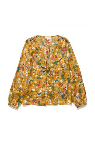 Blouse  imprimé safari moutarde