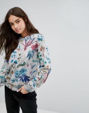 Sweat shirt à fleurs