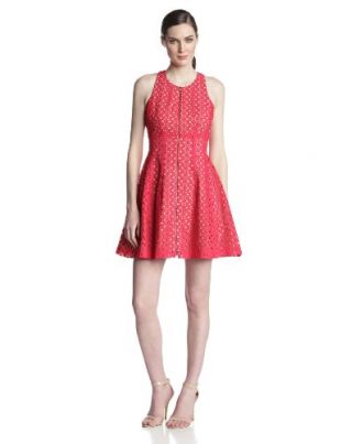 BCBGMAXAZRIA Women's Guilanna Eyelet Fit-and-Flare Dress
