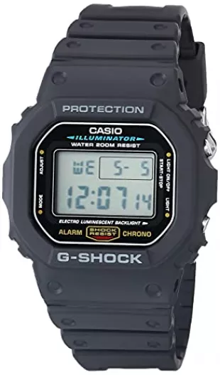 Casio Men's G-Shock Quartz Watch with Resin Strap, Black, 20 (Model: DW5600E-1V)