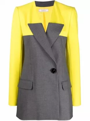 VESTE EN GABARDINE BICOLORE