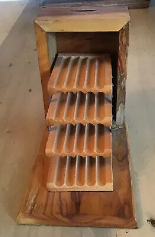 Rare Vintage Olive Wood Cigarette Dispenser Box