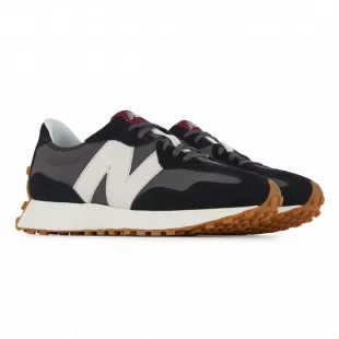 327 LEATHER NOIR/BLANC