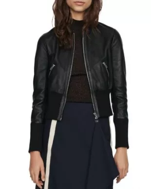 Blotine leather bomber jacket