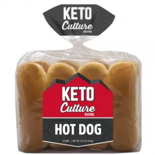Keto Hot Dog Buns 8 ct by Keto Culture Baking Made in USA