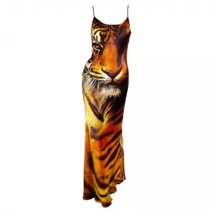 Fall 2000 Tiger Print Silk Gown