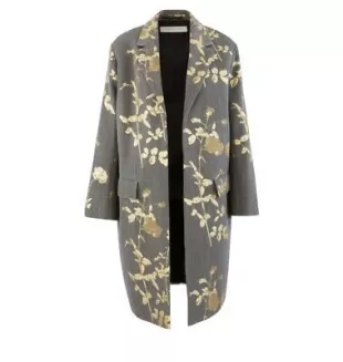 Dries van Noten Floral Khaki Cotton Wool Metallic runway coat sz 40 US sz 8 NWT  | eBay