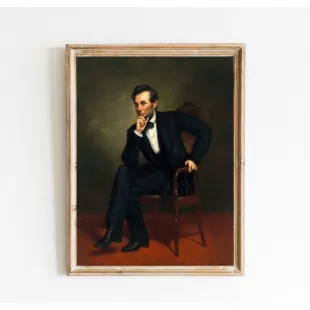 Abraham Lincoln Portrait Vintage Presidential Painting