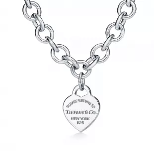 Heart Tag Chain Link Necklace
