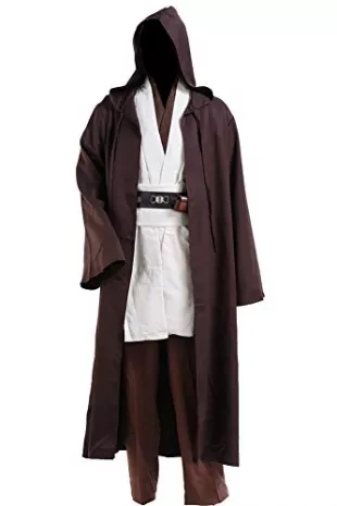CosplaySky Adult Outfit for Jedi Costume Halloween Robe Tunic Hooded Uniform Medium