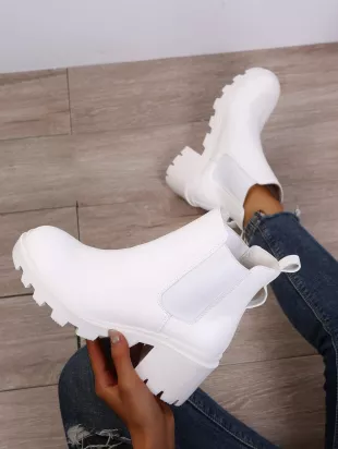 White Slip On Boots