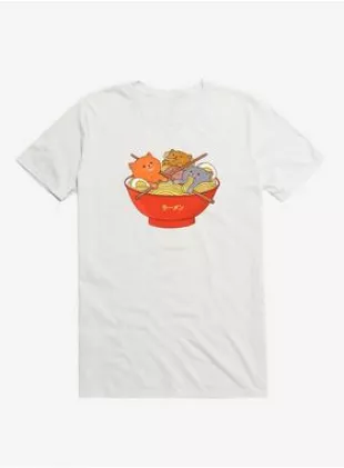 Ramen And Cats White T-Shirt