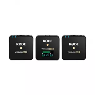 RØDE Wireless GO II - Système de microphones sans fil ultra-compact à deux canaux, avec microphones intégrés, enregistrement incorporé, destiné à la réalisation de films et à la création de contenu
