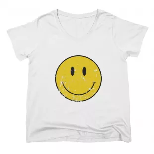 Yellow Smiley Face Emoji Women's Scoop Neck | CreativeTDesigns