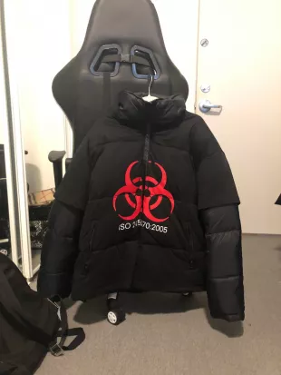 Black 'Genetically Modified' Volunteer Puffer Jacket