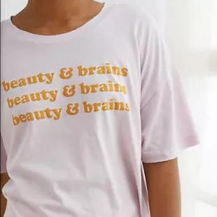 Beauty & brains real soft cropped tee