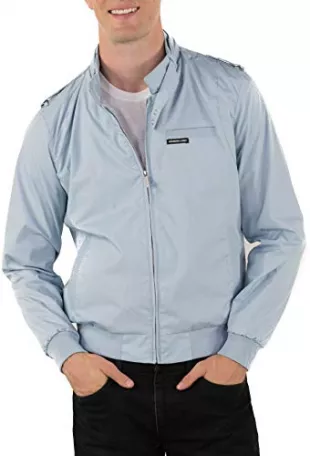 Members Only Men's Original Iconic Racer Jacket, Dusty Sky, Small