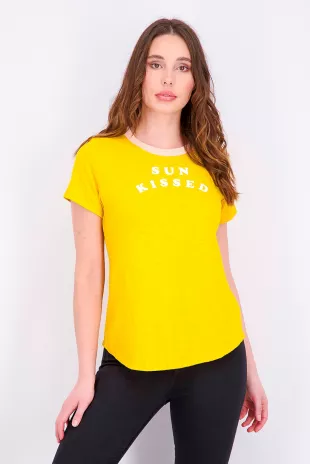 SUN KISSED Yellow Short Sleeve T-Shirt