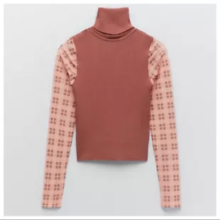Dark Pink Combination Knit Sweater