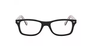 RX5228 Square Prescription Eyeglass Frames, Black On Texture White/Demo Lens, 50 mm