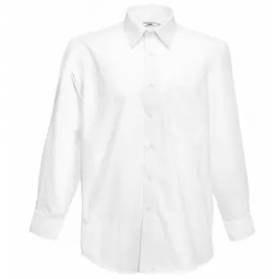 Herren Long Sleeve Poplin Shirt Freizeithemd, Weiß (White), XXX-Large