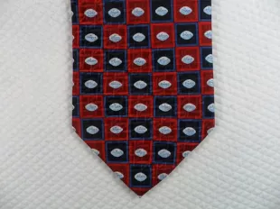 Vintage Phzer Tie Pure Silk Rouge et Bleu Blanc géométrique