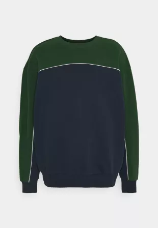 Ovie Colour-block Sweatshirt in Dark Green