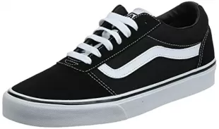 Vans - Vans Men's Ward Sneaker, Black Suede Canvas Black White C24, 13