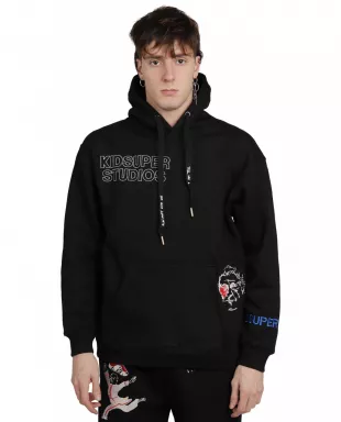 Super Cotton Sweatshirt Hoodie In Black