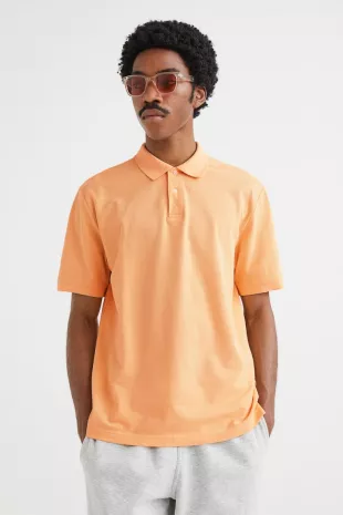 Cotton Polo Shirt - Light orange
