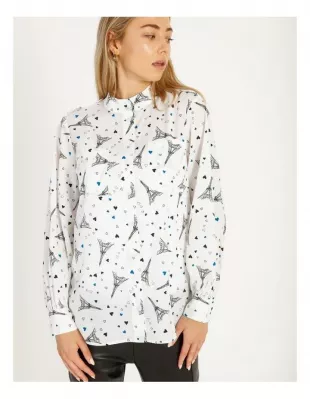 Karl Lagerfeld Karl Lagerfeld Paris Printed Utility Shirt White