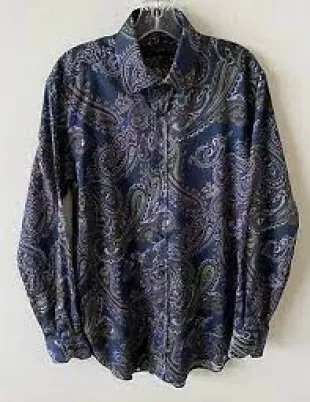 NEW Etro Spa mens paisley print blue long sleeve shirt sz 41 Large $600 SOLD OUT  | eBay