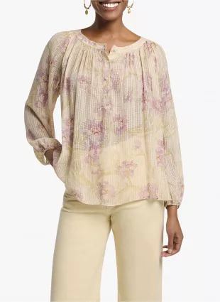 TOBAGO - Blouse fluide avec soie | Multicolore