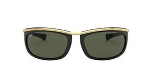 Ray-Ban RB2319 Olympian I Oval Sunglasses, Black/G-15 Green, 62 mm