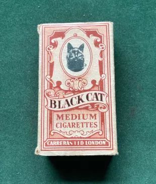 Vintage Empty Black Cat Medium Cigarette Packet