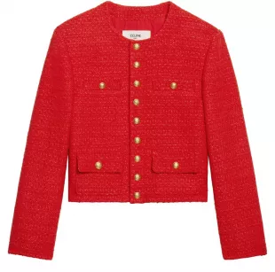 CELINE★素敵！Craie Tweed Chasseur Jacket Celine size 34 Chasseur Jacket in Braided Boucle Tweed Corde