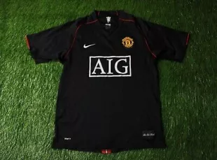 Manchester United Cristiano Ronaldo Nike Kit Jersey 2007 2008 Black Away