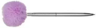 De Luxe Lavender and Silver Le Pouf Pen - 7" Black Ink - Silver Metal Barrel Twist Pen with Purple, Fluffy Pom-Pom,"That's What She Said" Message - Makes a Beautiful, Unique Gift